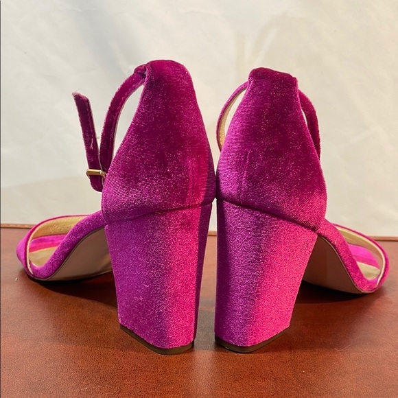 Lilly Pulitzer Women’s 10 Velvet Pink Fuschia Elegant Ankle Stap Open Toe Heels - Picture 11 of 14